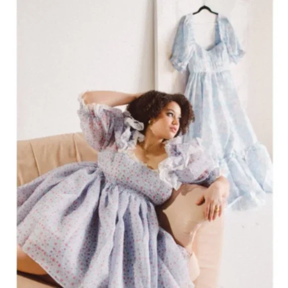 Selkie Chateau Sugarfrill Puff Dress 2X Like New Cottagecore Princess - Picture 3 of 7